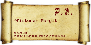 Pfisterer Margit névjegykártya